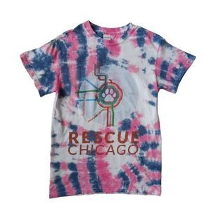 Gildan Unisex Hand Tie Dyed Short Sleeve Rescue Chicago Graphic Tee Adult Small